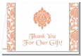 Orange Damask - Bridal Shower Thank You Cards thumbnail