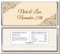Beige & Brown - Personalized Bridal Shower Candy Bar Wrappers