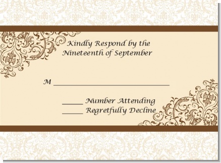 Beige & Brown - Bridal Shower Response Cards