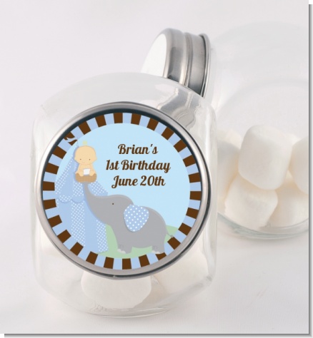 Our Little Boy Peanut's First - Personalized Birthday Party Candy Jar