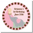 Our Little Girl Peanut's First - Round Personalized Birthday Party Sticker Labels thumbnail