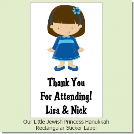 Our Little Jewish Princess - Custom Rectangle Hanukkah Sticker/Labels