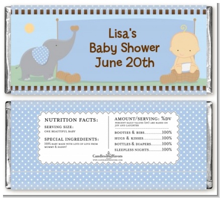 Our Little Peanut Boy - Personalized Baby Shower Candy Bar Wrappers