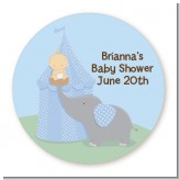 Our Little Peanut Boy - Round Personalized Baby Shower Sticker Labels