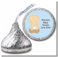 Our Little Peanut Boy - Hershey Kiss Baby Shower Sticker Labels thumbnail