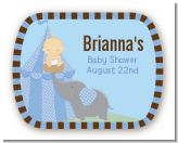 Our Little Peanut Boy - Personalized Baby Shower Rounded Corner Stickers