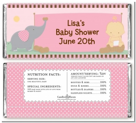 Our Little Peanut Girl - Personalized Baby Shower Candy Bar Wrappers