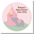 Our Little Peanut Girl - Round Personalized Baby Shower Sticker Labels thumbnail