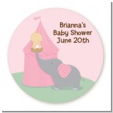 Our Little Peanut Girl - Round Personalized Baby Shower Sticker Labels