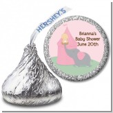 Our Little Peanut Girl - Hershey Kiss Baby Shower Sticker Labels