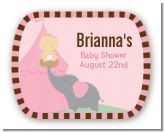 Our Little Peanut Girl - Personalized Baby Shower Rounded Corner Stickers