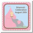 Our Little Peanut Girl - Square Personalized Baby Shower Sticker Labels thumbnail