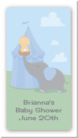 Our Little Peanut Boy - Custom Rectangle Baby Shower Sticker/Labels