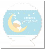 Over The Moon Boy - Personalized Baby Shower Centerpiece Stand