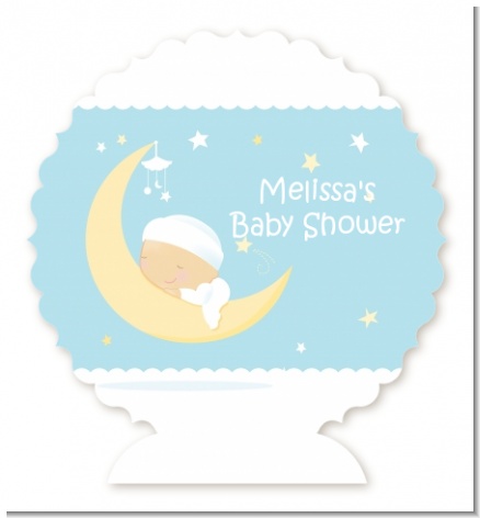 Over The Moon Boy - Personalized Baby Shower Centerpiece Stand