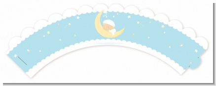 Over The Moon Boy - Baby Shower Cupcake Wrappers