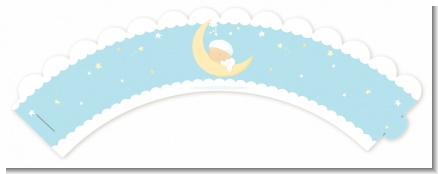 Over The Moon Boy - Baby Shower Cupcake Wrappers