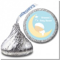 Over The Moon Boy - Hershey Kiss Baby Shower Sticker Labels