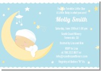 Over The Moon Boy - Baby Shower Invitations