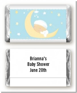 Over The Moon Boy - Personalized Baby Shower Mini Candy Bar Wrappers