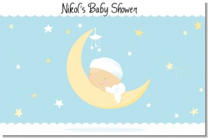 Over The Moon Boy - Personalized Baby Shower Placemats