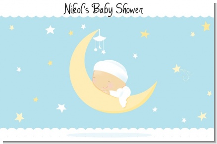 Over The Moon Boy - Personalized Baby Shower Placemats