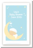Over The Moon Boy - Custom Large Rectangle Baby Shower Sticker/Labels