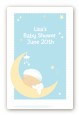 Over The Moon Boy - Custom Large Rectangle Baby Shower Sticker/Labels thumbnail