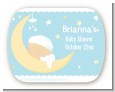 Over The Moon Boy - Personalized Baby Shower Rounded Corner Stickers thumbnail