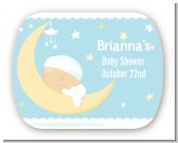 Over The Moon Boy - Personalized Baby Shower Rounded Corner Stickers