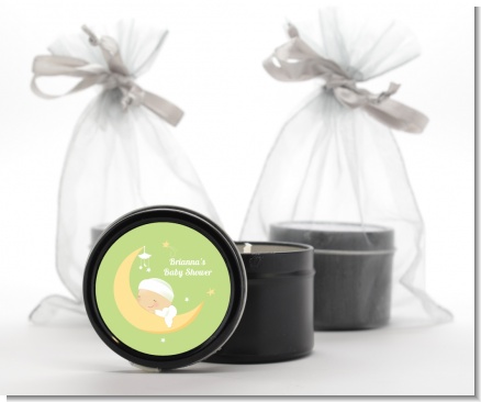 Over The Moon - Baby Shower Black Candle Tin Favors