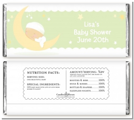 Over The Moon - Personalized Baby Shower Candy Bar Wrappers