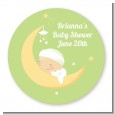 Over The Moon - Round Personalized Baby Shower Sticker Labels thumbnail