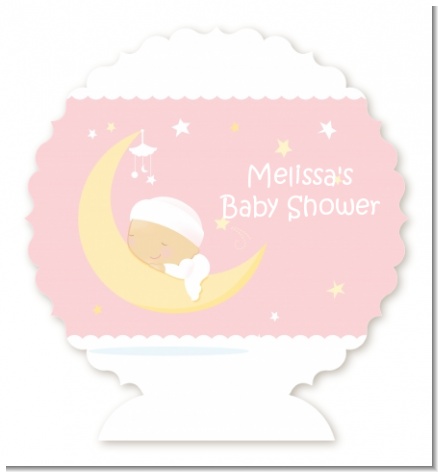 Over The Moon Girl - Personalized Baby Shower Centerpiece Stand