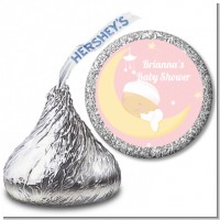 Over The Moon Girl - Hershey Kiss Baby Shower Sticker Labels