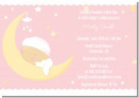 Over The Moon Girl - Baby Shower Invitations