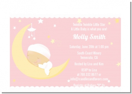 Over The Moon Girl - Baby Shower Petite Invitations