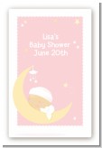 Over The Moon Girl - Custom Large Rectangle Baby Shower Sticker/Labels