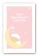 Over The Moon Girl - Custom Large Rectangle Baby Shower Sticker/Labels thumbnail