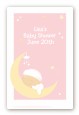 Over The Moon Girl - Custom Large Rectangle Baby Shower Sticker/Labels thumbnail