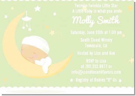 Over The Moon - Baby Shower Invitations