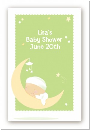 Over The Moon - Custom Large Rectangle Baby Shower Sticker/Labels