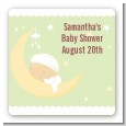Over The Moon - Square Personalized Baby Shower Sticker Labels thumbnail