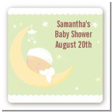 Over The Moon - Square Personalized Baby Shower Sticker Labels