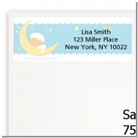 Over The Moon Boy - Baby Shower Return Address Labels