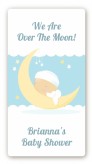 Over The Moon Boy - Custom Rectangle Baby Shower Sticker/Labels