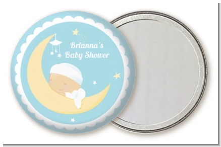 Over The Moon Boy - Personalized Baby Shower Pocket Mirror Favors