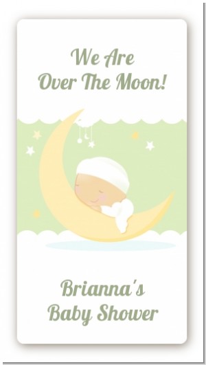 Over The Moon - Custom Rectangle Baby Shower Sticker/Labels
