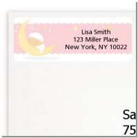 Over The Moon Girl - Baby Shower Return Address Labels