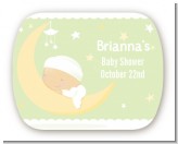 Over The Moon - Personalized Baby Shower Rounded Corner Stickers